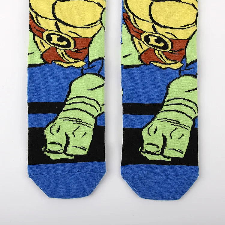 Teenage Mutant Ninja Turtles Katoenen Sokken – Trendy Anime Ontwerp voor Mannen
