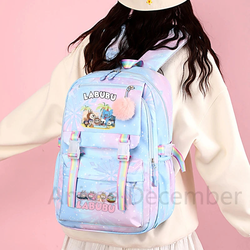 Schattige Labubu backpack rugzak – Waterdichte Ruime capaciteit