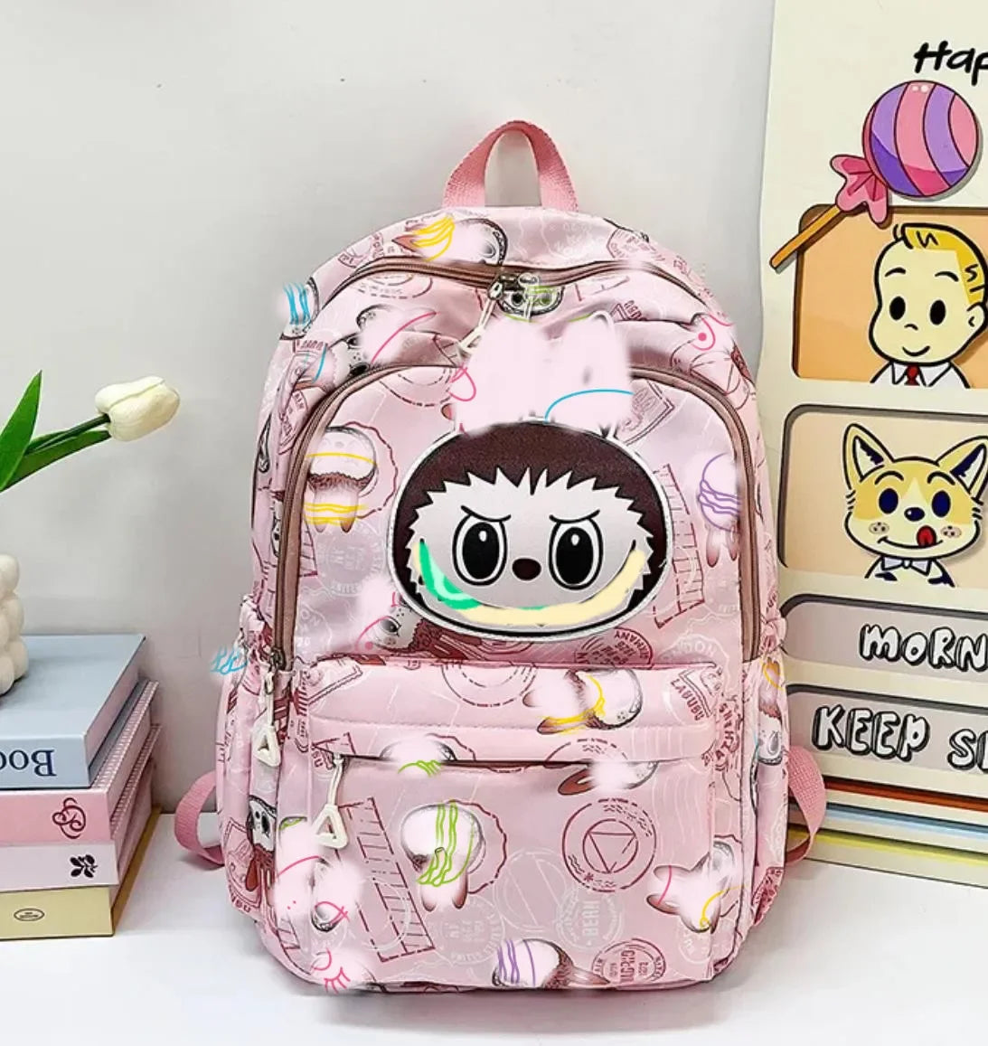 Miniso Labubu Rugzak – Stijlvolle Casual Schooltas Voor Studenten