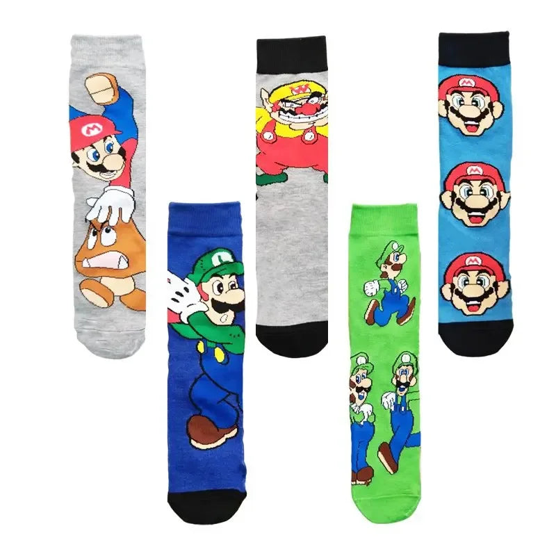 Katoenen Sokken Super Mario Bros Met Leuke Anime Figuren Voor Sport