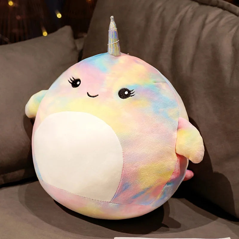 LGZAC Knuffelbare Kleurige Narwhal Pluche – Zacht en Schattig Cadeau voor Kinderen