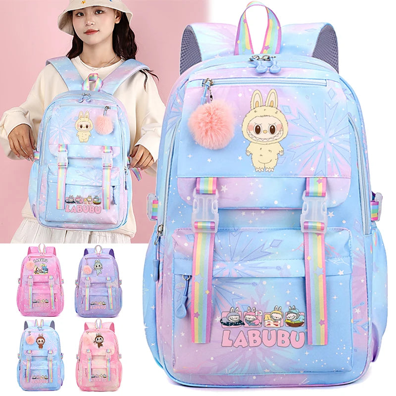 Schattige Labubu backpack rugzak – Waterdichte Ruime capaciteit
