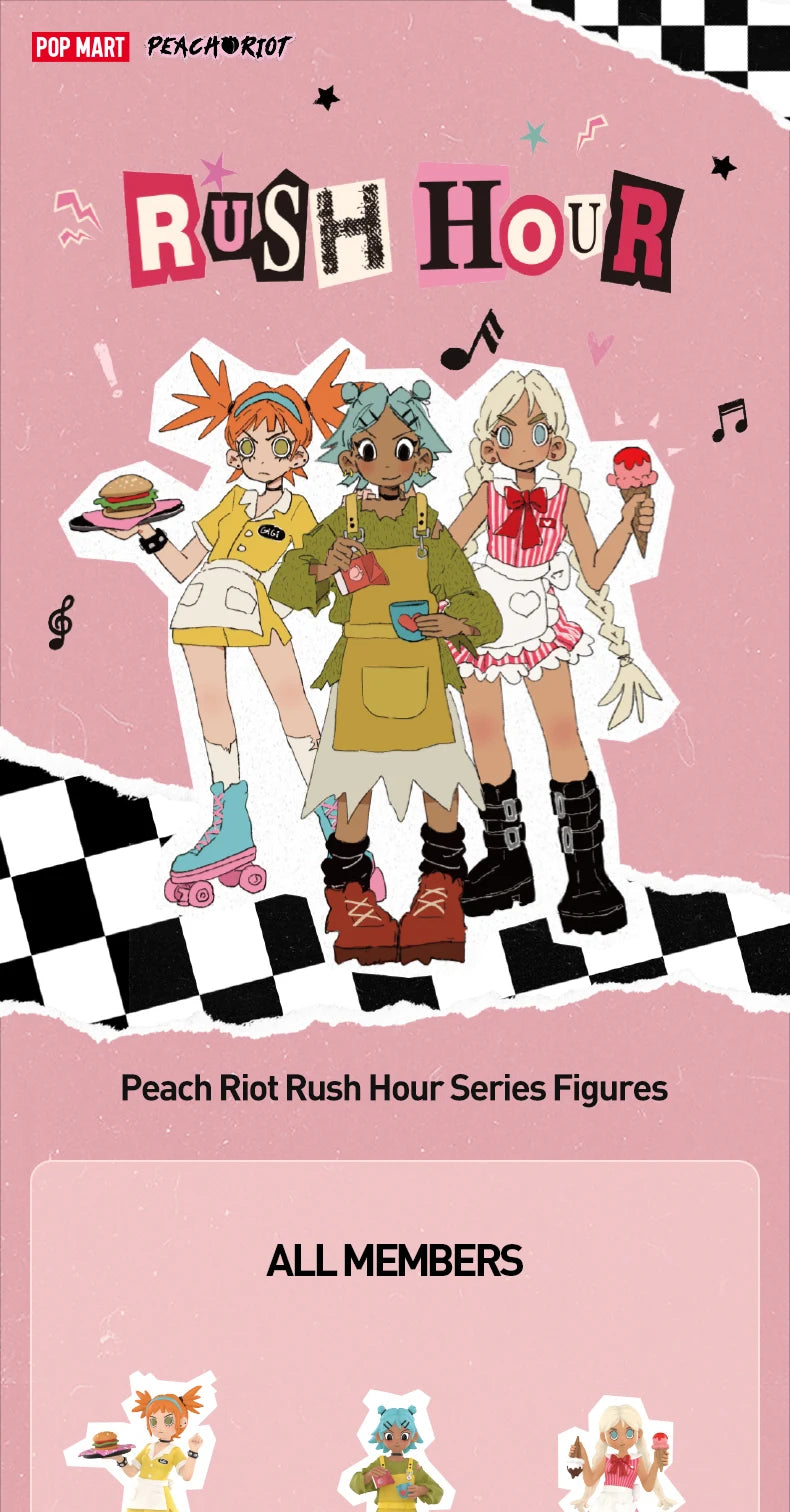 Officiële POP MART Peach Riot Rush Hour Series Figuren – Mysterie Box Vol Verrassingen