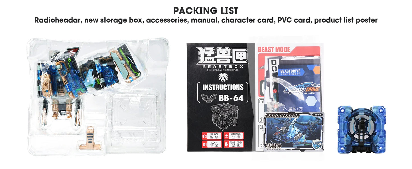 Officiële 52TOYS Beastbox BB-64 Radioheadar – Transformeerbare Mecha en Cube Actiefiguur