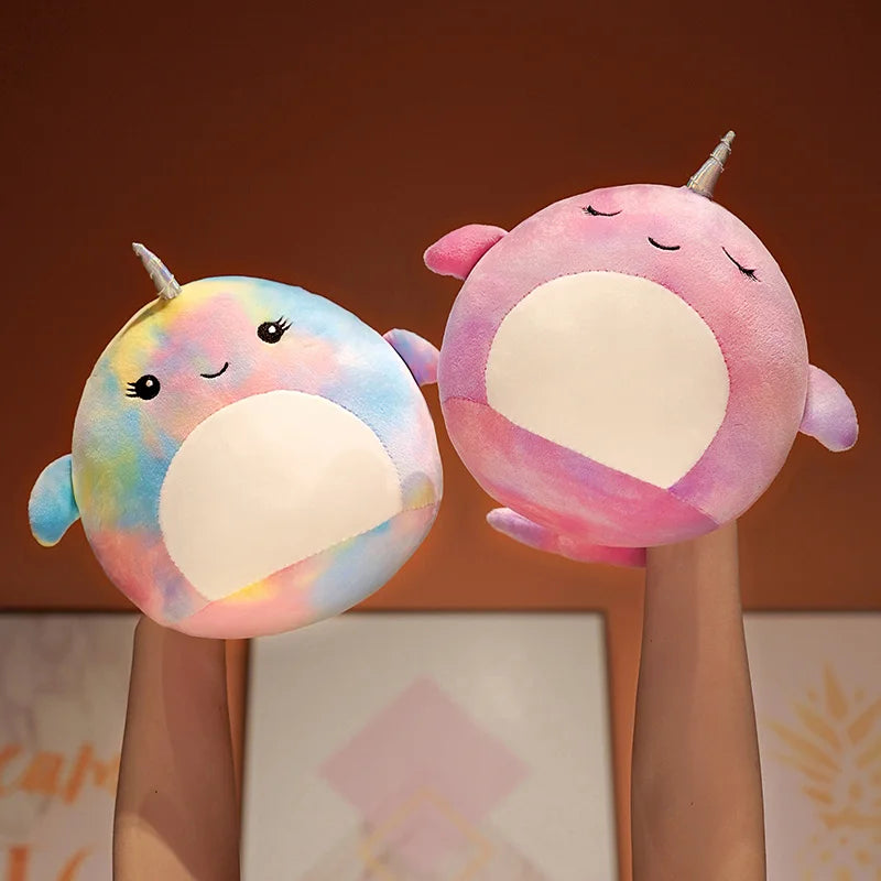 LGZAC Knuffelbare Kleurige Narwhal Pluche – Zacht en Schattig Cadeau voor Kinderen