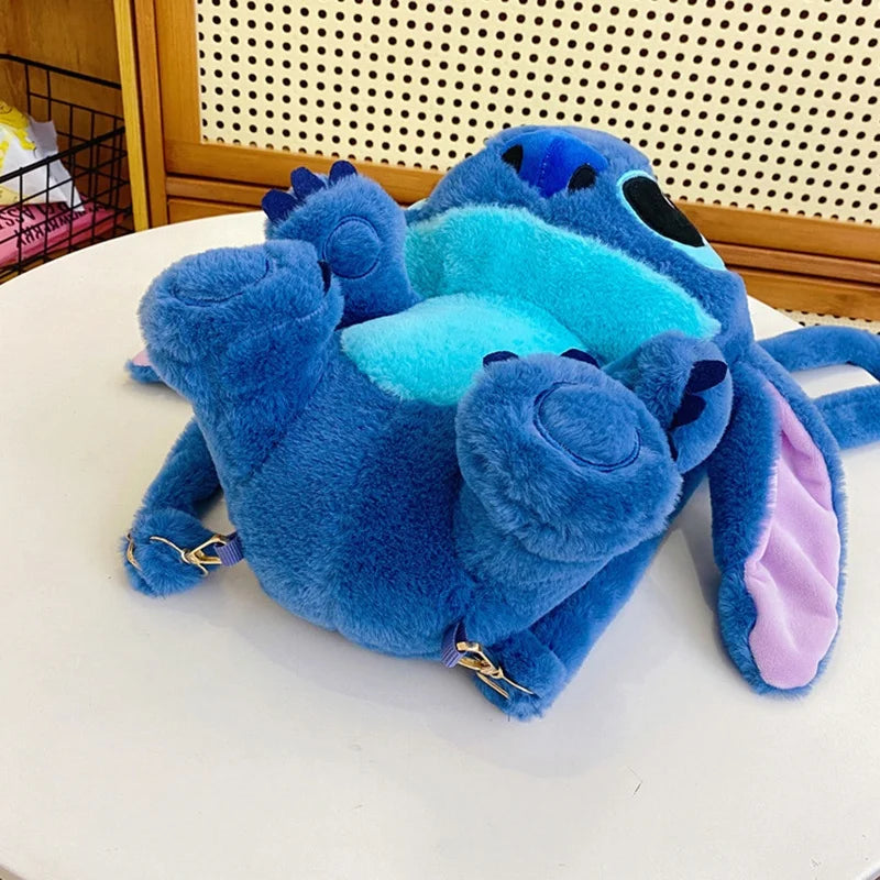 Kawaii Lilo En Stitch Pluche Rugzak – Schattig Cartoon Ontwerp Met Grote Capaciteit