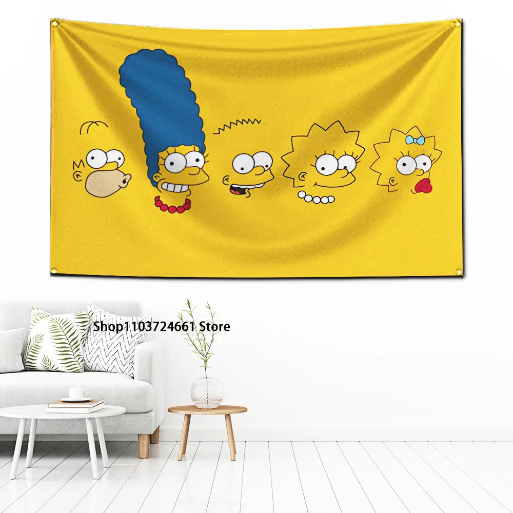 60x90cm Cartoon Simpsons Vlag Voor Unieke Garage Decoratie