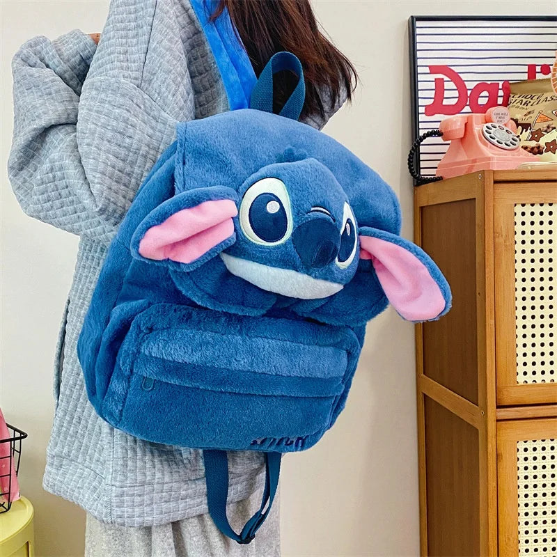 Kawaii Lilo En Stitch Pluche Rugzak – Schattig Cartoon Ontwerp Met Grote Capaciteit