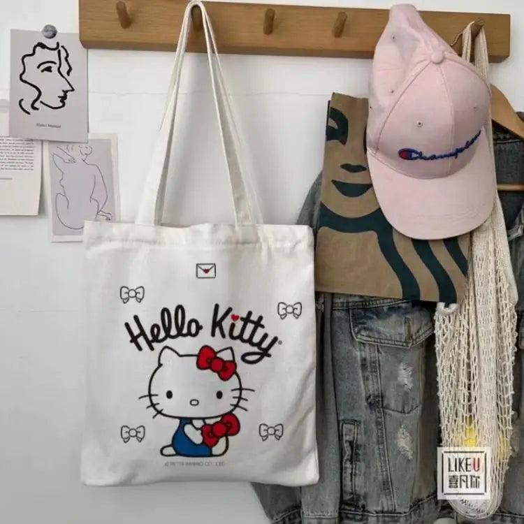 Canvas Tas Tote Hello Kitty – Grote Inhoud Duurzaam