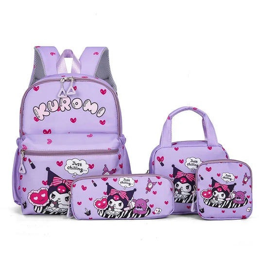 Rugzak Set 4-delig Kuromi Hello Kitty Met Veel Opbergruimte