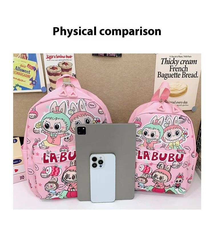Kinderrugzak Met Schattige Cartoonprint Labubu En Grote Groot Capaciteit