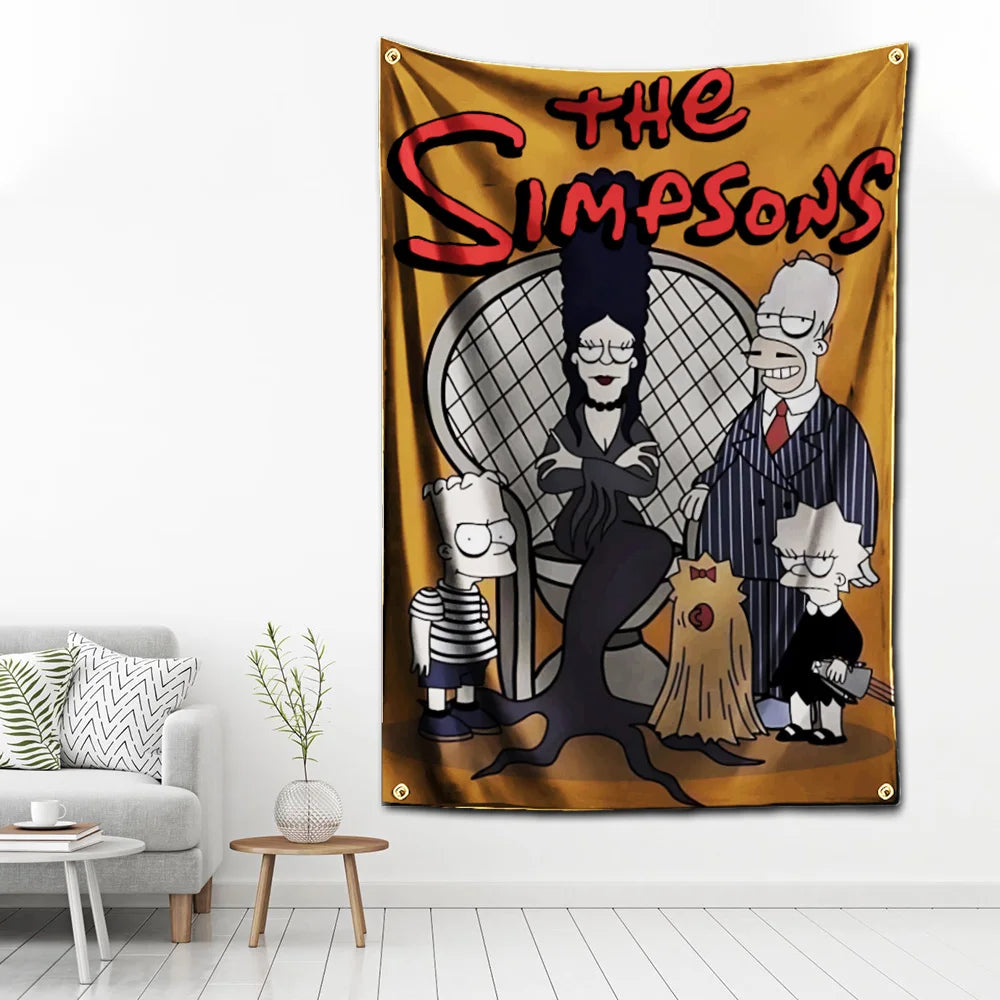 60x90cm Cartoon Simpsons Vlag Voor Unieke Garage Decoratie