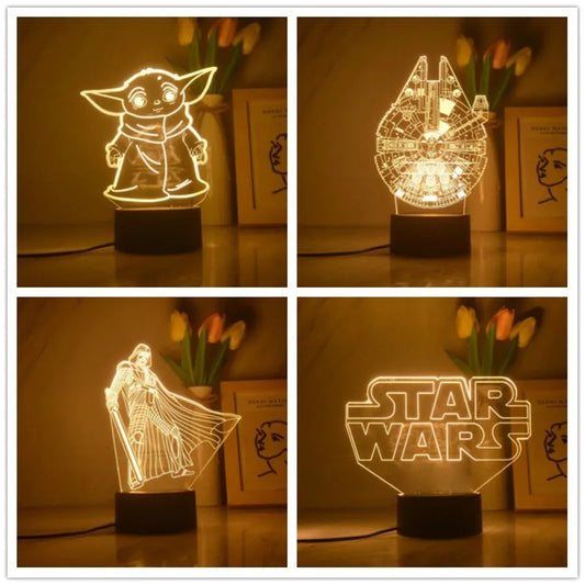 3D Nachtlampje Star Wars Baby Yoda LED Lamp Voor Kinderen