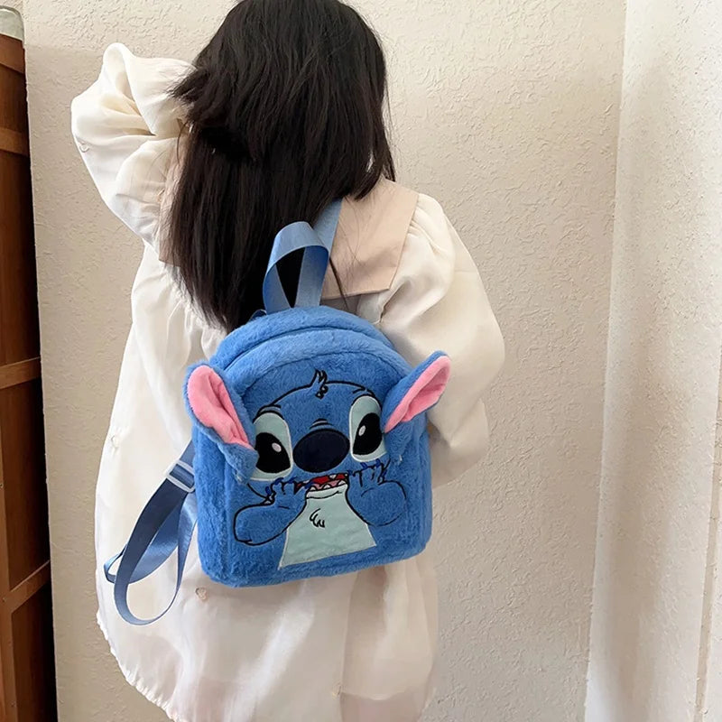 Kawaii Lilo En Stitch Pluche Rugzak – Schattig Cartoon Ontwerp Met Grote Capaciteit