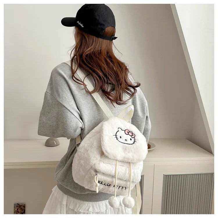 Kawaii My Melody Kuromi Hello Kitty Rugzak – Grote Inhoud en Pluche