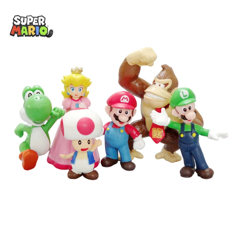PVC Action Figures Super Mario Bros Set Met 6 Figuren Voor Kinderen