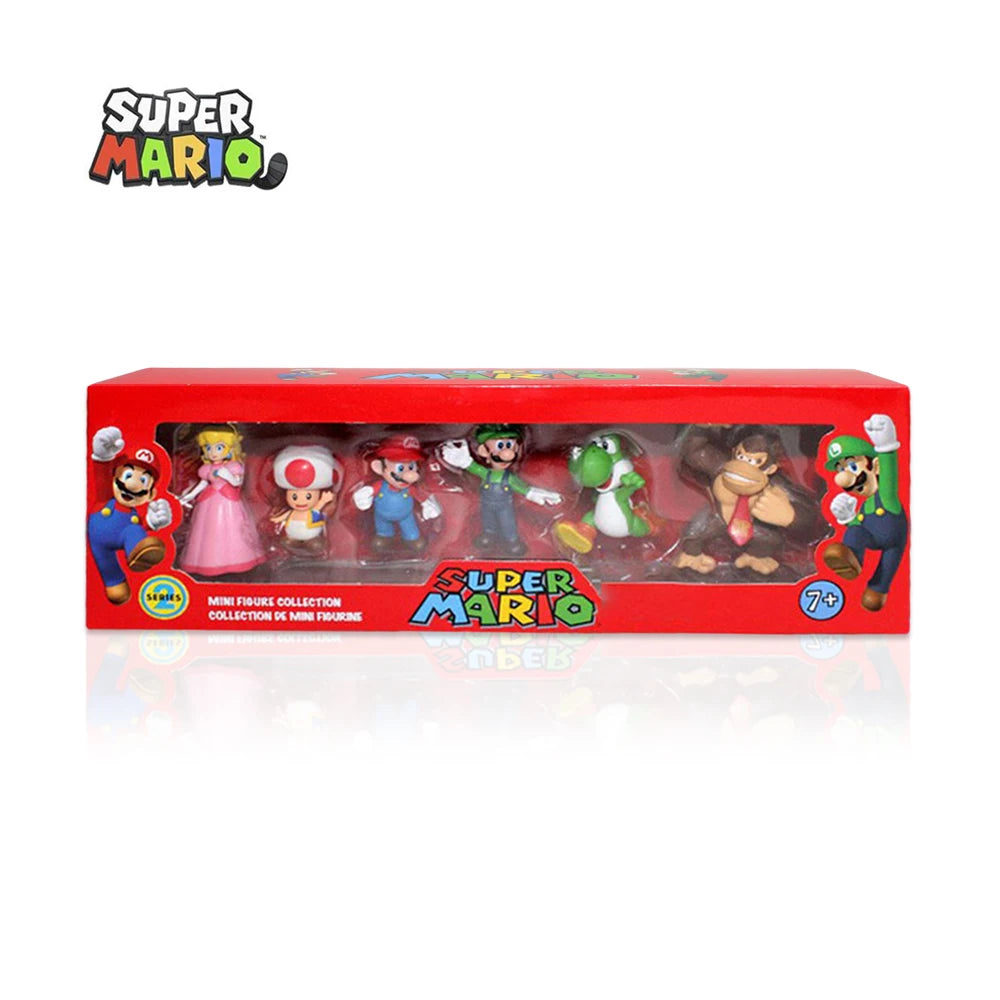PVC Action Figures Super Mario Bros Set Met 6 Figuren Voor Kinderen