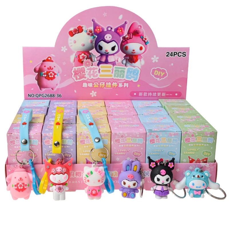 Sleutelhangers Set Anime Figuren Sanrio Pokemon 24 Stuks Cadeau