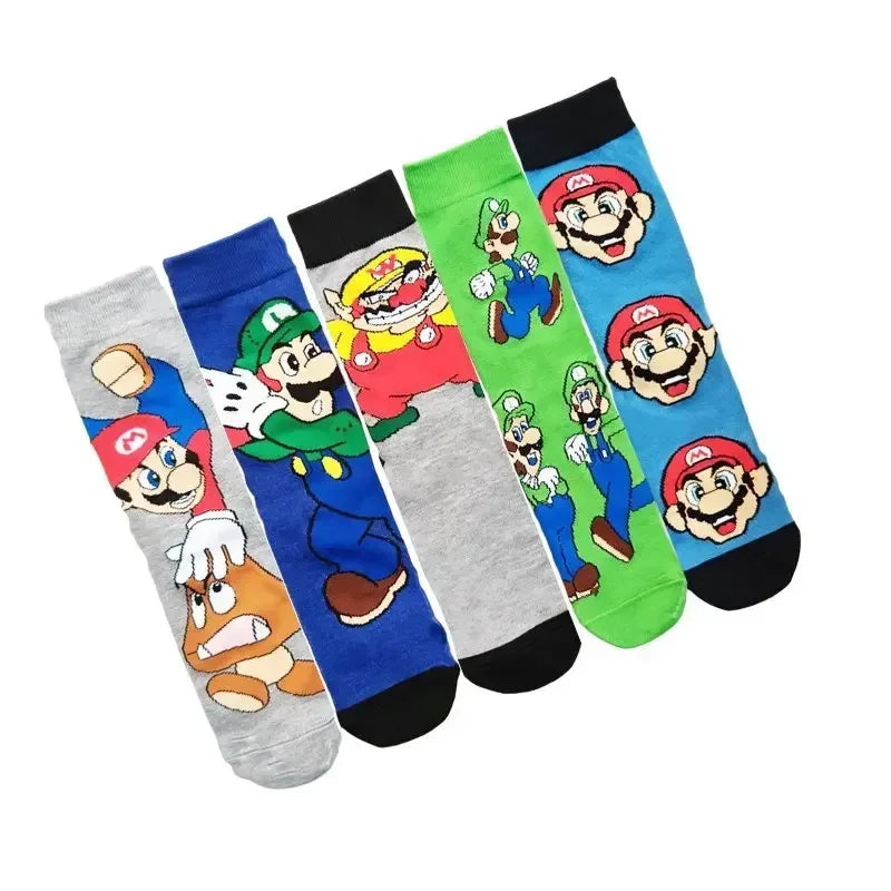 Katoenen Sokken Super Mario Bros Met Leuke Anime Figuren Voor Sport