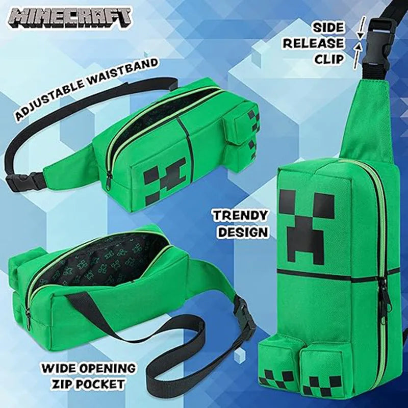 Minecraft Rugzak Creeper Schoudertas Met Cartoon Design En Extra Opbergruimte
