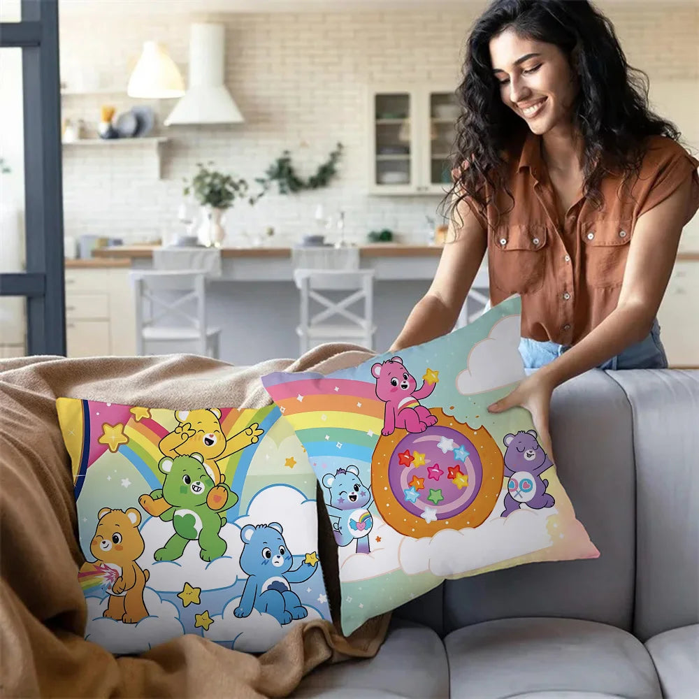 Kussenslopen Cartoon Care Bears Met Dubbelzijdige Print En Zachte Plush