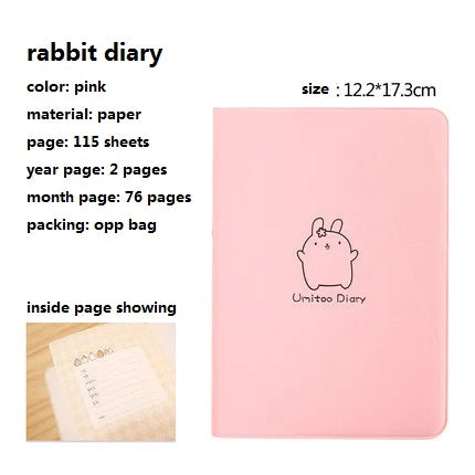 Journal notebook - "Molang Rabbit" notitieboek, dagboek, planner