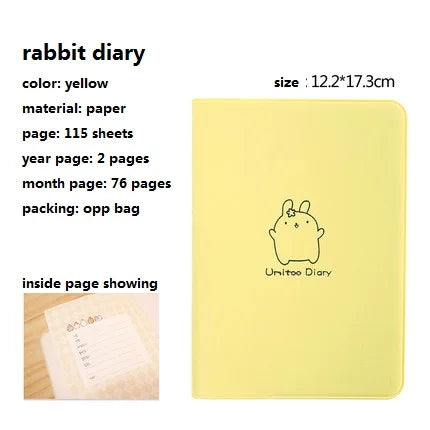 Journal notebook - "Molang Rabbit" notitieboek, dagboek, planner