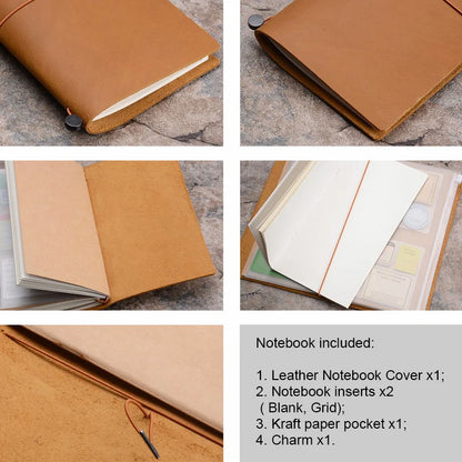 Journal notebook -  luxe 100% lederen notitiboek, dagboek en Planner