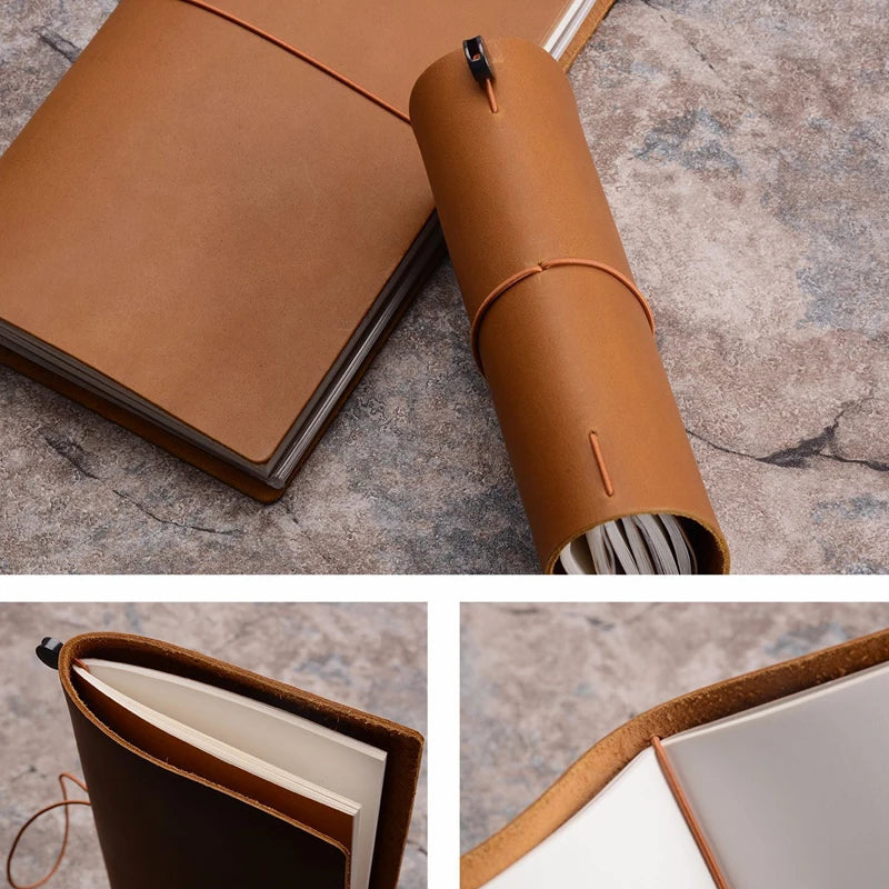 Journal notebook -  luxe 100% lederen notitiboek, dagboek en Planner