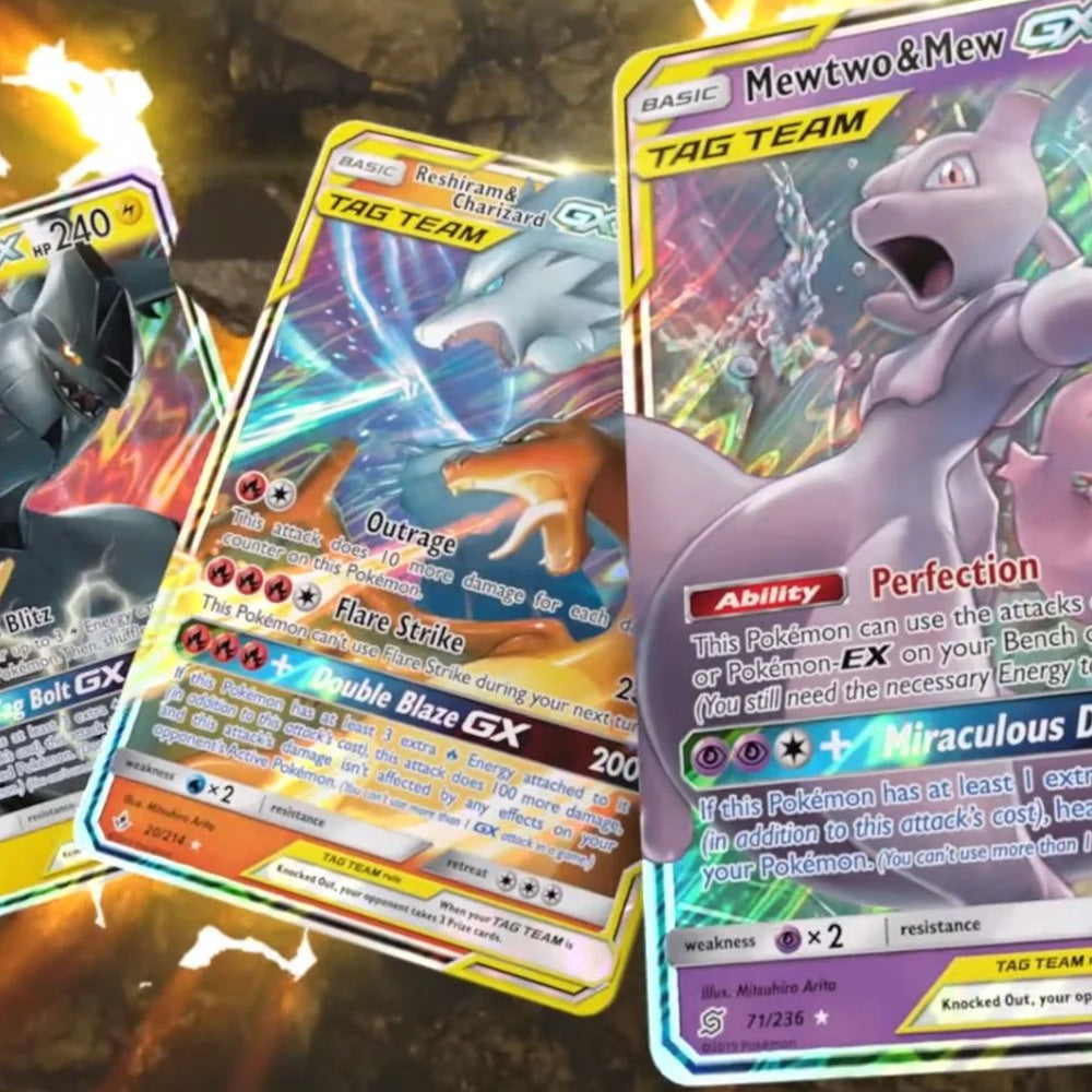 Afbeelding van een collectie van verschillende pokemon kaarten