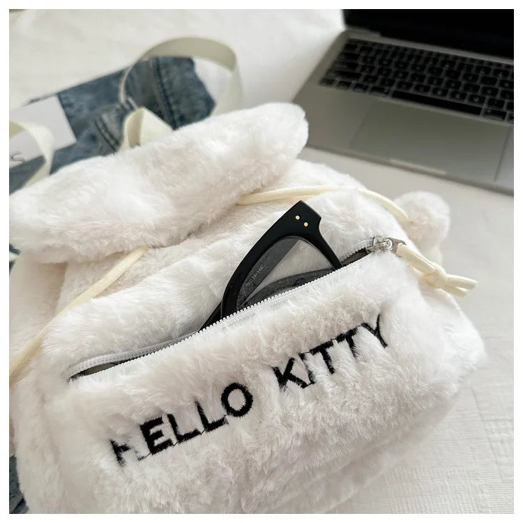 Kawaii My Melody Kuromi Hello Kitty Rugzak – Grote Inhoud en Pluche
