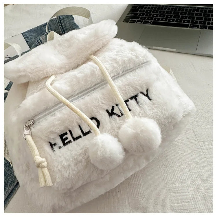 Kawaii My Melody Kuromi Hello Kitty Rugzak – Grote Inhoud en Pluche