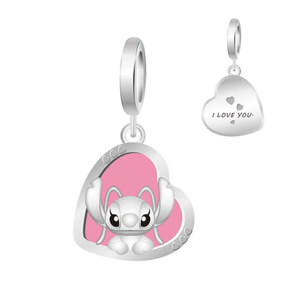 MINISO Cute Cartoon Stitch & Angel Couple Charm – Originele Bedeltjes Voor Armbanden En Kettingen