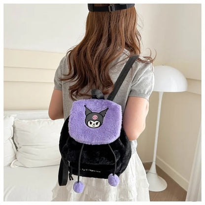 Kawaii My Melody Kuromi Hello Kitty Rugzak – Grote Inhoud en Pluche