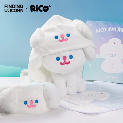 Officiële Finding Unicorn Rico Plush Toiletry Set – Schattige Badhanddoek en Haaraccessoires
