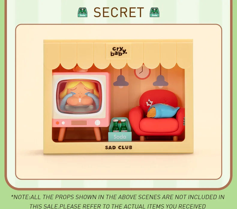 Officiële POP MART Crybaby Sad Club Series Scene Sets Mystery Box – Schattige Anime Actiefiguren