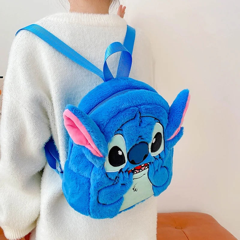 Kawaii Lilo En Stitch Pluche Rugzak – Schattig Cartoon Ontwerp Met Grote Capaciteit