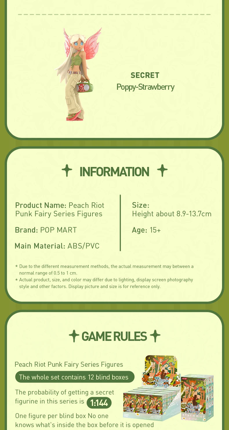 Officiële POP MART Peach Riot Punk Fairy Serie Mystery Box – Verrassende Verzamelfiguur