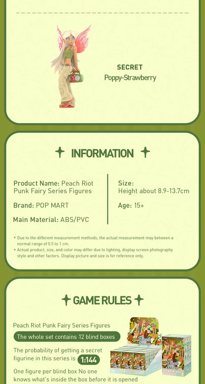 Officiële POP MART Peach Riot Punk Fairy Serie Mystery Box – Verrassende Verzamelfiguur