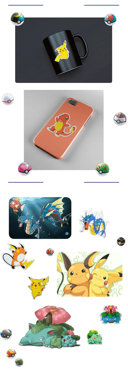 Kawaii Pikachu Pokémon Stickers Waterproof Voor Elke Creatie