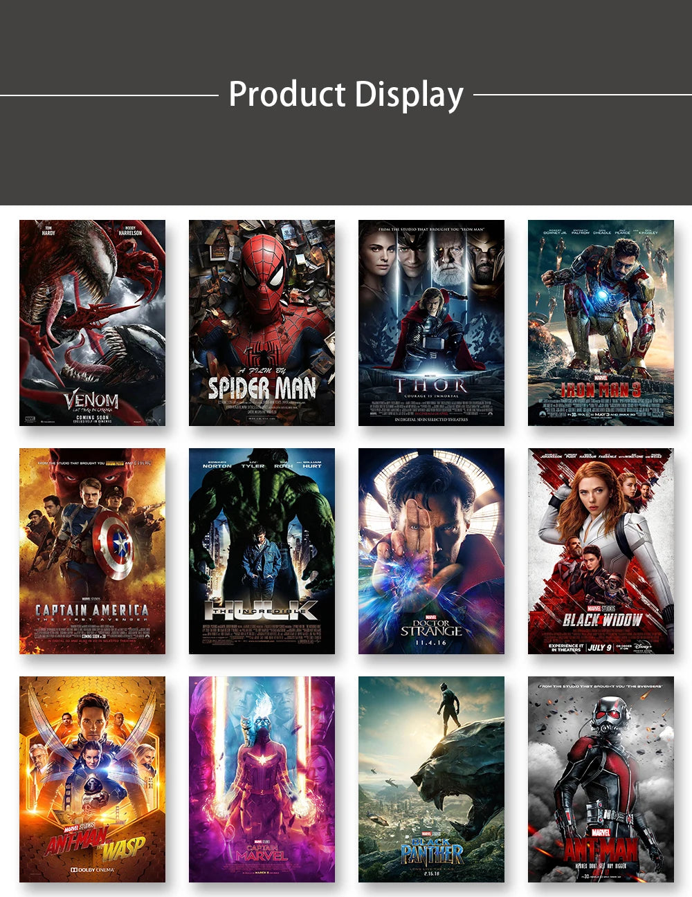 Marvel Film Cover Poster Spiderman Iron Man Wanddecoratie