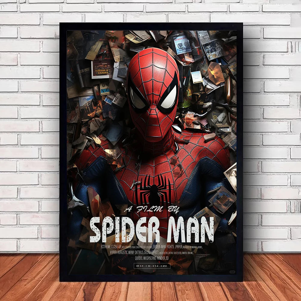 Marvel Film Cover Poster Spiderman Iron Man Wanddecoratie