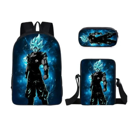 DragonGear 3 Stuks/set Dragon Ball 3D Print Cartoon Schooltassen – Perfecte Rugzak Voor Kids