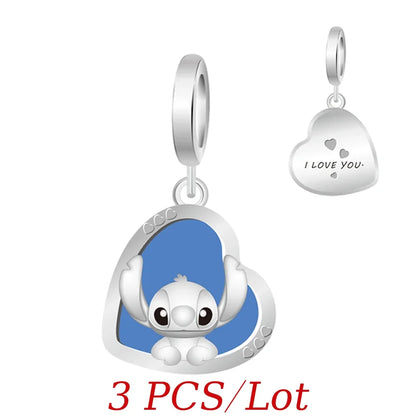 MINISO Cute Cartoon Stitch & Angel Couple Charm – Originele Bedeltjes Voor Armbanden En Kettingen