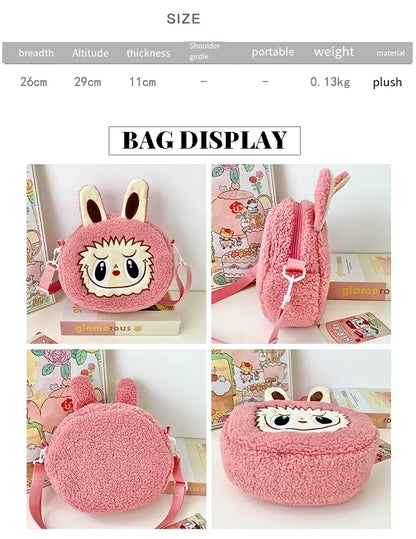 Labubu Crossbody schoudertas – Schattige Pluche Met Grote Capaciteit