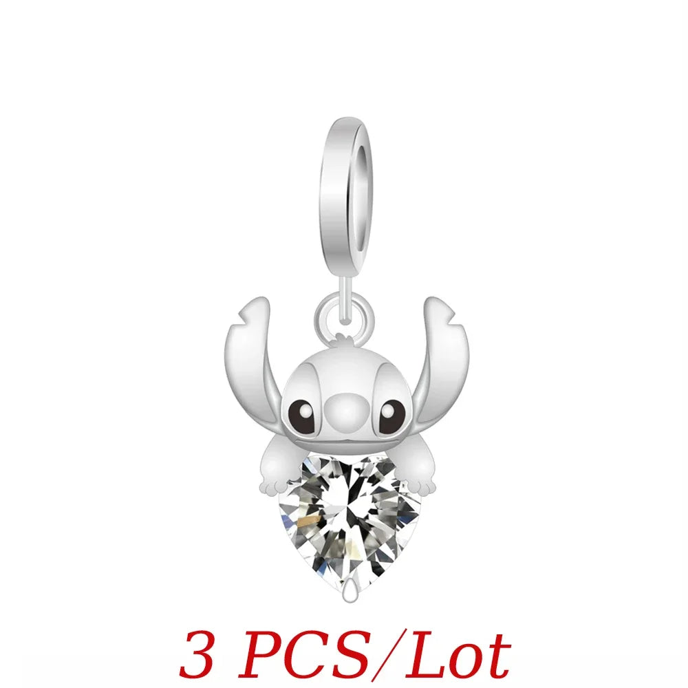MINISO Cute Cartoon Stitch & Angel Couple Charm – Originele Bedeltjes Voor Armbanden En Kettingen