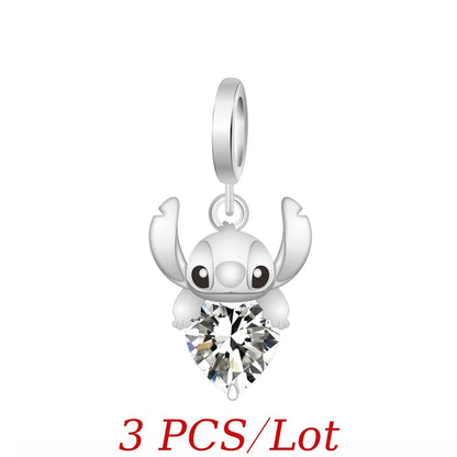 MINISO Cute Cartoon Stitch & Angel Couple Charm – Originele Bedeltjes Voor Armbanden En Kettingen
