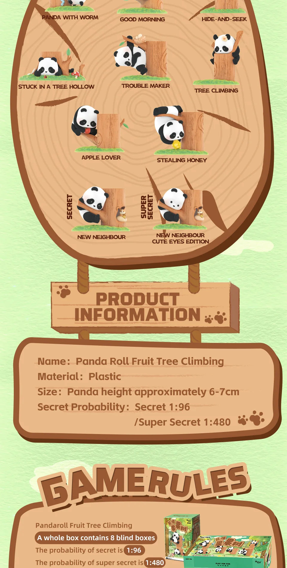 Officiële 52TOYS Panda Roll Blind Box – Schattige Panda Met Fruitboom