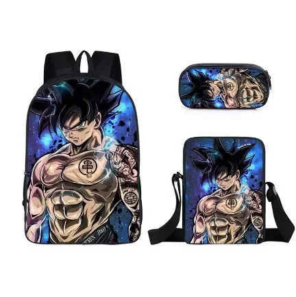 DragonGear 3 Stuks/set Dragon Ball 3D Print Cartoon Schooltassen – Perfecte Rugzak Voor Kids