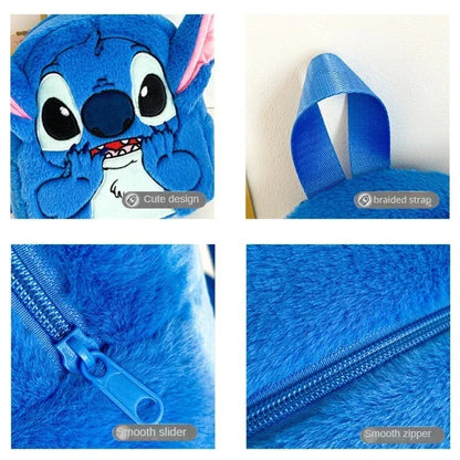 Disney Pluche Rugzak Blauw Stitch - Grote Capaciteit